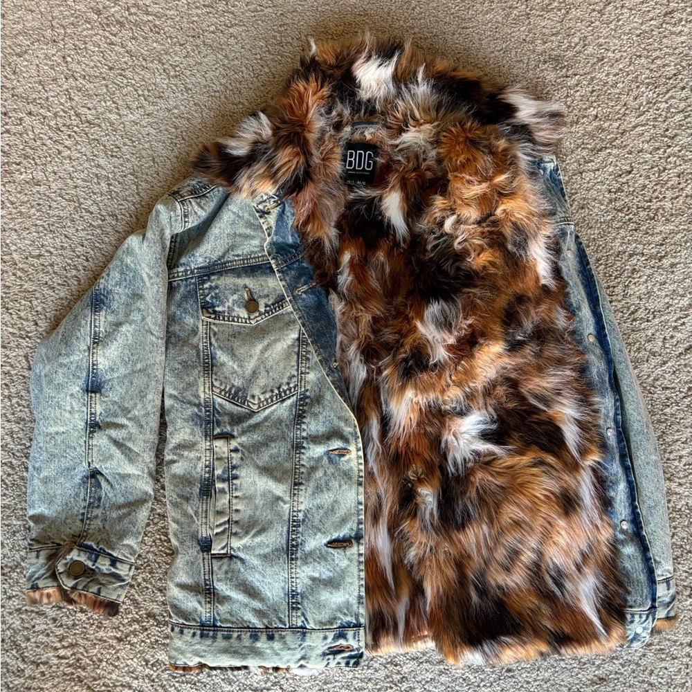 BDG Denim Faux Fur Lined Denim Jacket